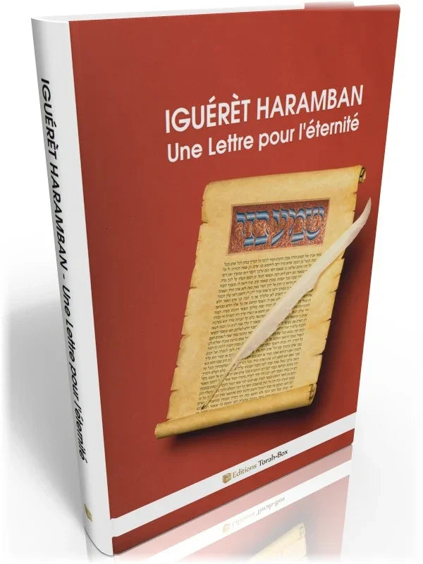 Livre rouge 'IGUÉRÈT HARAMBAN - Une Lettre pour l'éternité' avec parchemin et plume