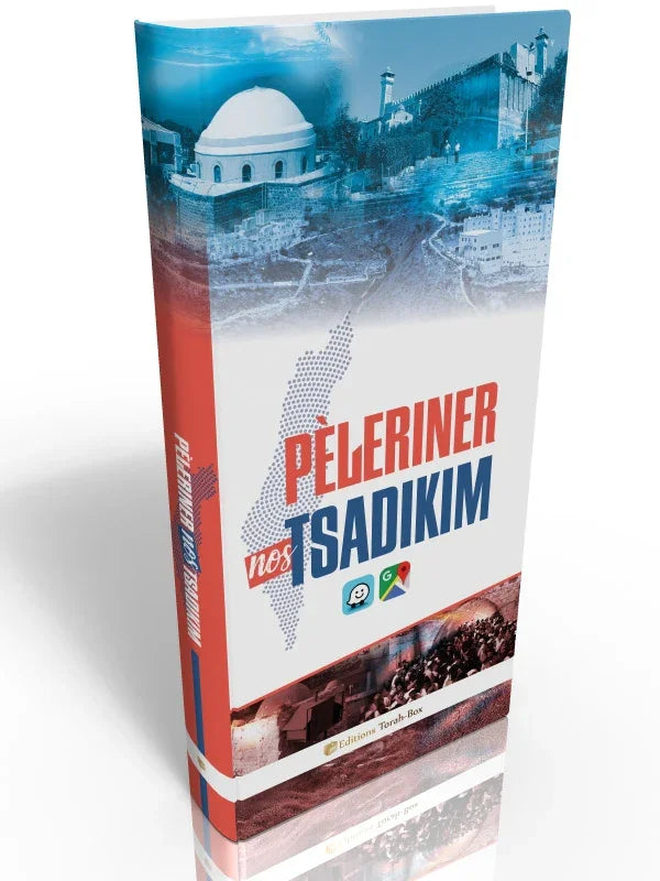 Couverture du livre Pèlerinier nos Tsadikim avec images de lieux saints et carte d'Israël