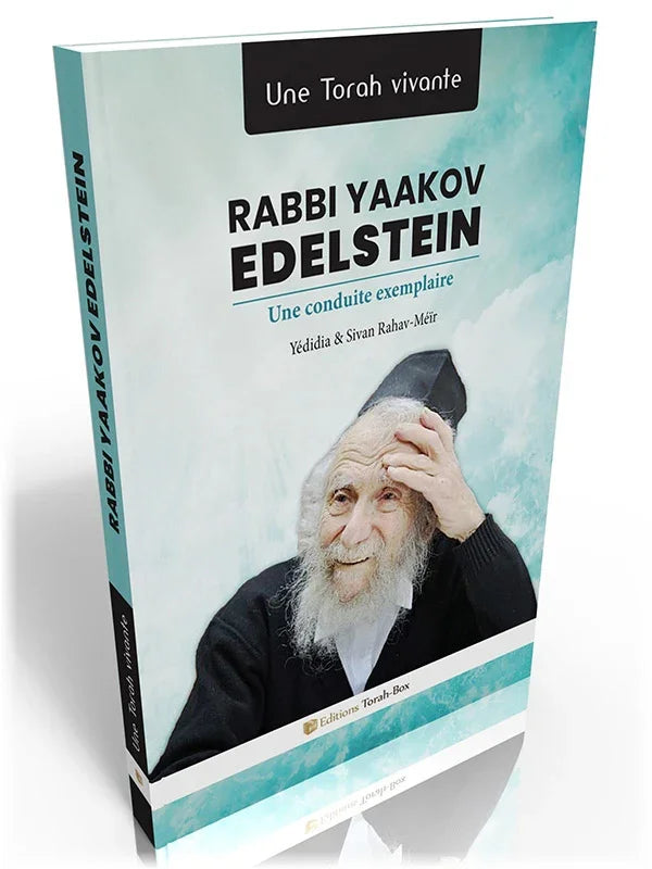 Couverture livre « Rabbi Yaakov Edelstein : une conduite exemplaire » éditions Torah Box, portrait homme barbu chapeau noir