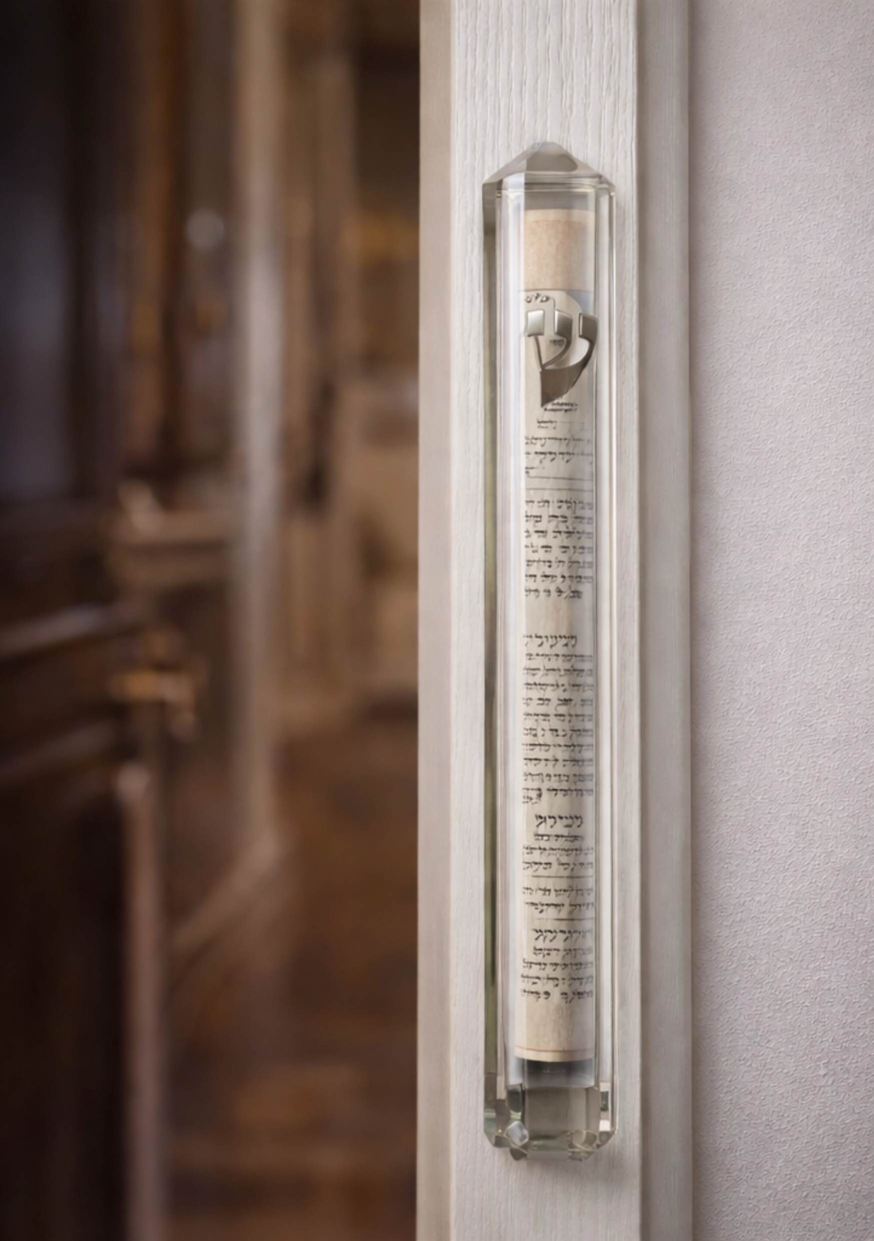 Parchemin de mézouza 12cm avec boîtier Cacher Lamehadrin - Bayit Tova