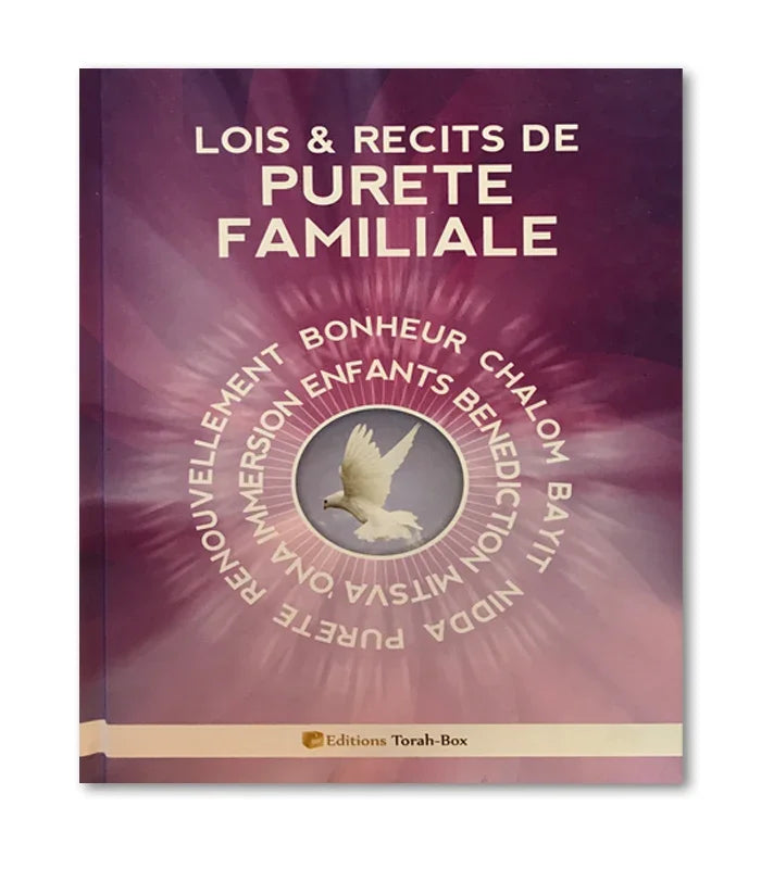 Couverture violette livre Lois & Récits de Pureté Familiale, colombe blanche, éditions Torah-Box