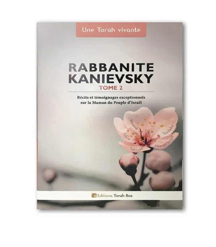 Couverture du livre Rabbanite Kanievsky Tome 2 avec fleur de cerisier et titre en français
