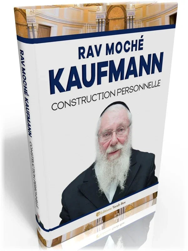Couverture du livre "Construction Personnelle" de Rav Moché Kaufmann avec portrait et décor intérieur doré
